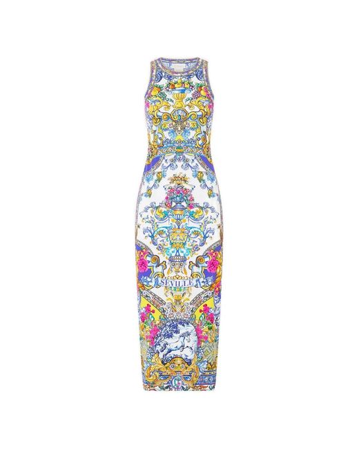 Camilla White España Nirvana Printed Tank Midi Dress
