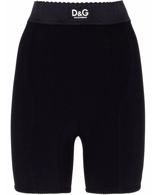 Dolce & Gabbana Blue Logo-Print Cycling Shorts