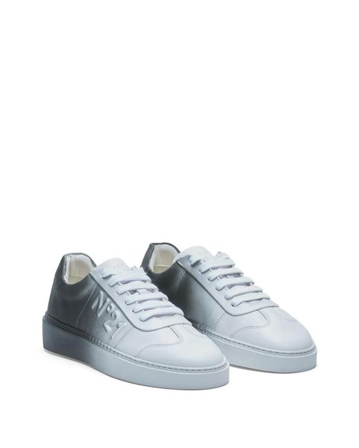 N°21 Gray Gradient-Effect Leather Sneakers