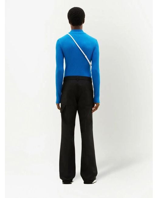 Pull Nervuré À Col Montant Courreges pour homme en coloris Blue