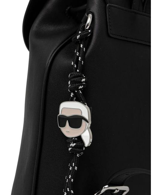 Karl Lagerfeld Black Kordelzug-Rucksack Mit Logo-Prägung