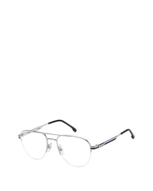 Carrera White Double-Bridge Pilot-Frame Glasses for men