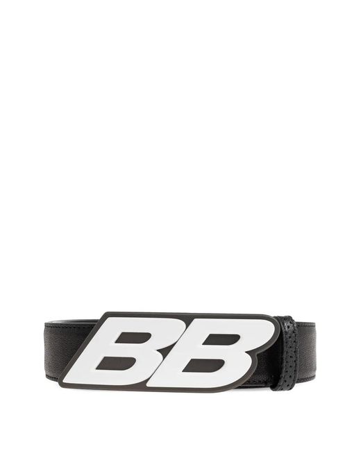 Balenciaga White Bb Logo-Plaque Belt for men
