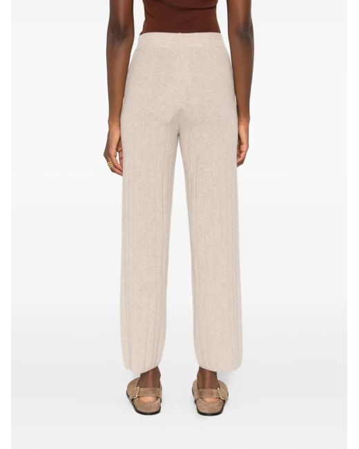 Pantalon À Design Côtelé Max Mara en coloris White