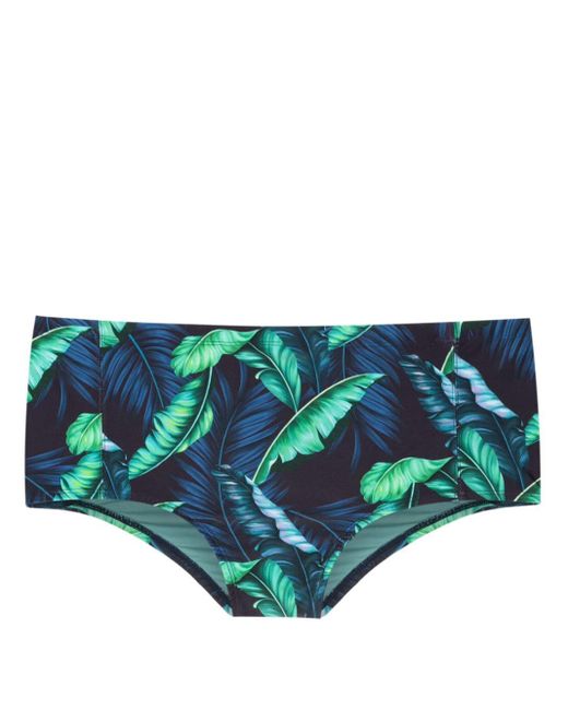 Lygia & Nanny Blue Parati Leaf-print Swimming Trunks for men