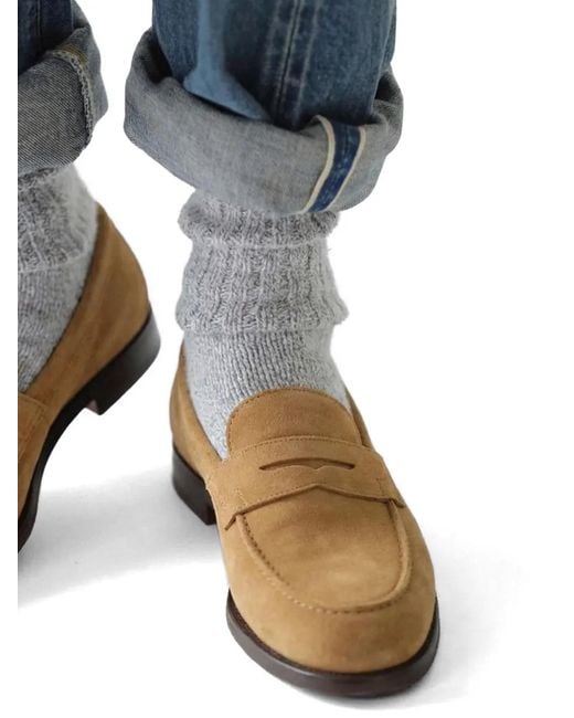 Scarosso White Renato Penny-Slot Loafers for men