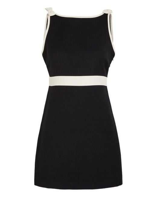 LoveShackFancy Black Catrice Bow-Appliqué Mini Dress