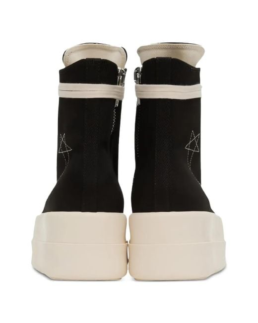 Rick Owens Black Double Bumper Platform Lace-Up Trainers for men