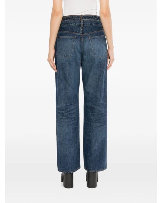Sacai Blue Layered Panel Jeans