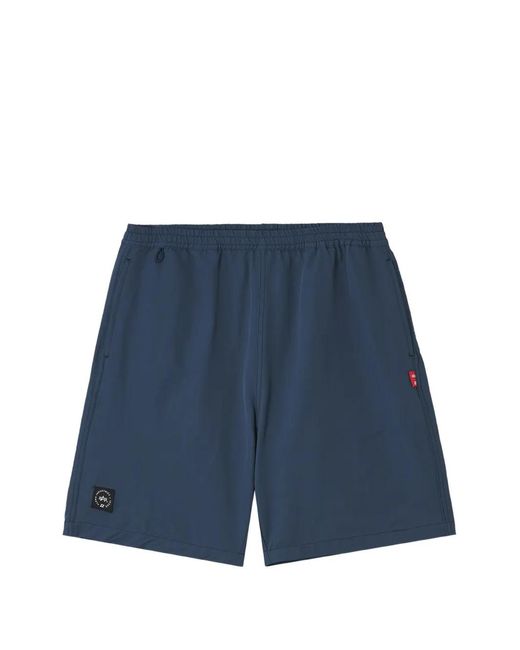 Izzue Blue Logo-Patch Elasticated-Waist Shorts for men
