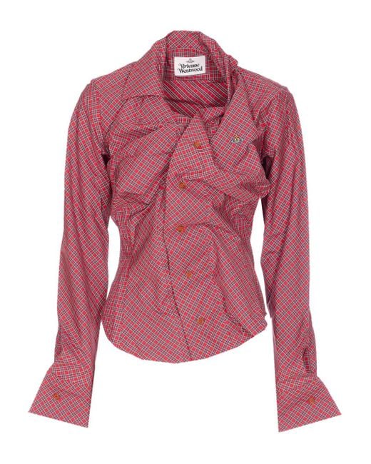 Chemise À Motif De Carreaux Brodé Vivienne Westwood en coloris Red