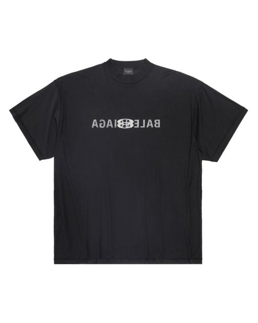 Camiseta con logo estampado Balenciaga de color Black