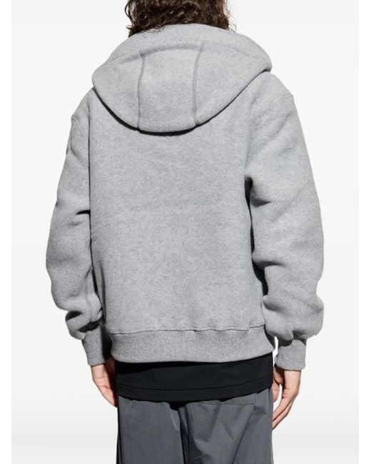 Canada Goose Gray Hooded Wool Jacket for men
