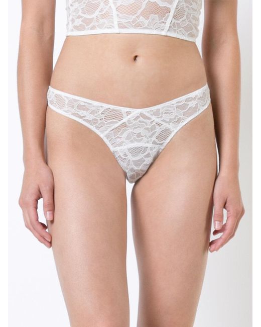 Black high leg lace thong