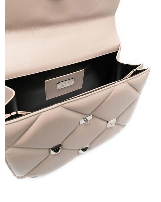 Philipp Plein Natural Quilted Leather Top-Handle Bag