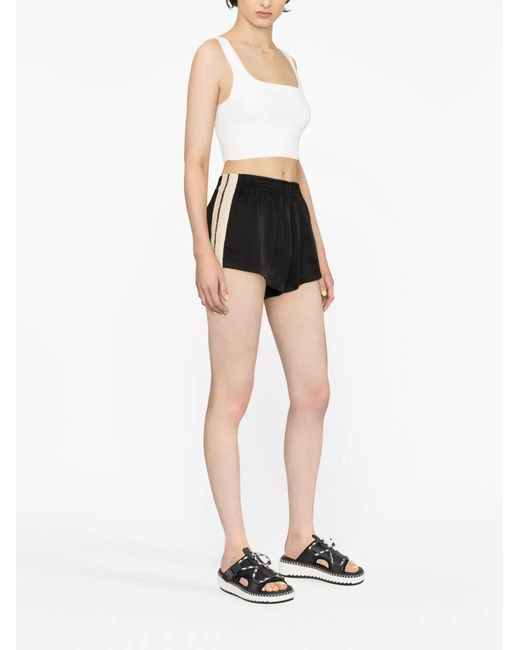 Palm Angels Black Side-Stripe Track Shorts