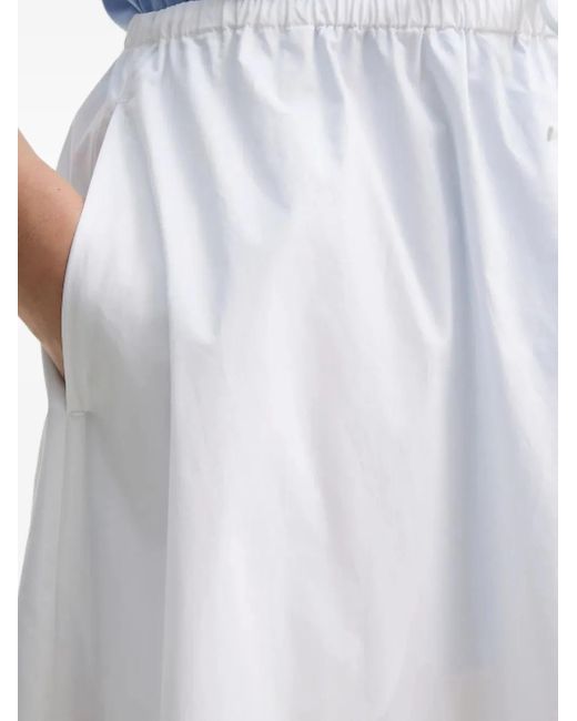 By Malene Birger White Pheobes Elastic-Waistband Midi Skirt