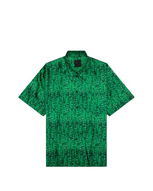 Givenchy Green Chest-Pocket Shirt for men