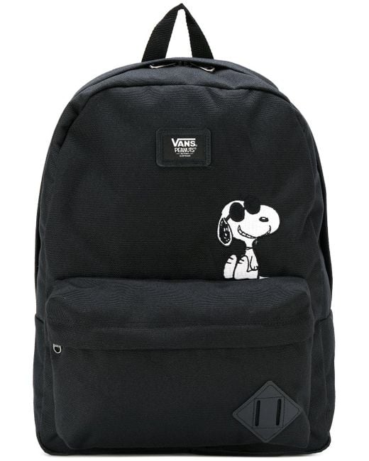 Vans Black Snoopy Patch Backpack for men