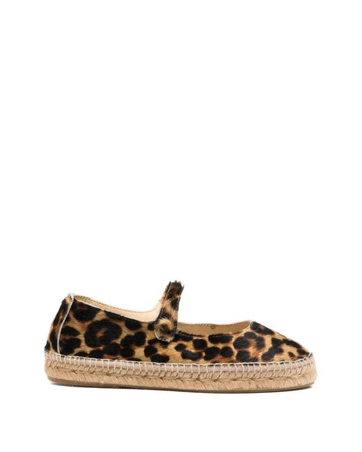 Manebí White Leopard-Print Touch-Strap Espadrilles