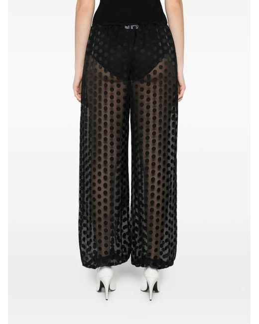 Frankie Shop Black Orissa Sheer-Finish Baloon Trousers