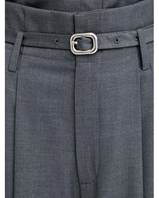 Isabelle Blanche Gray Belted Pleated Palazzo Pants