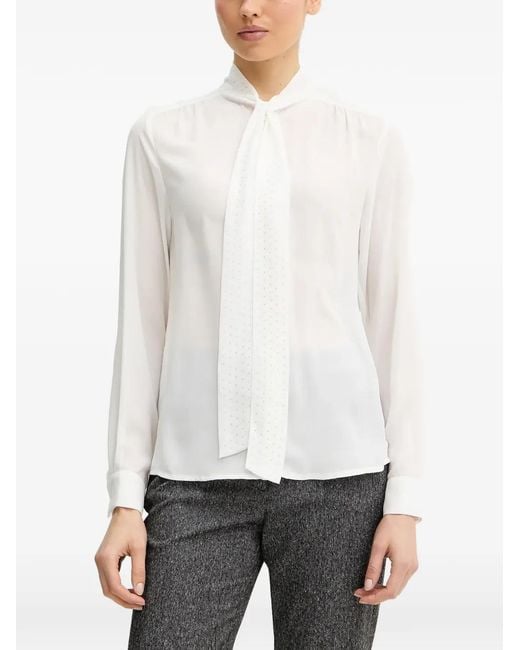 Silvian Heach White Long-Sleeve Embellishment Shirt