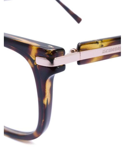Ermenegildo zegna Square Frame Glasses in Brown Lyst