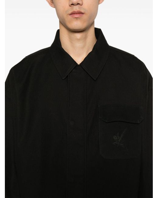 Represent Black Logo-Engraved Cotton Jacket for men