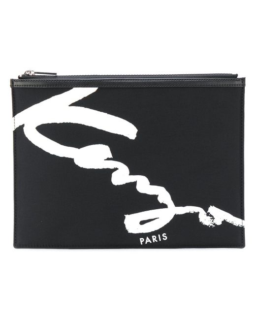 kenzo signature clutch in black lyst kenzo signature clutch in black lyst