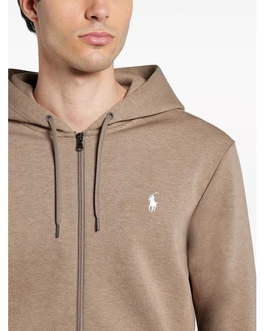 Polo Ralph Lauren Brown Polo Pony Embroidered Drawstring Hoodie for men