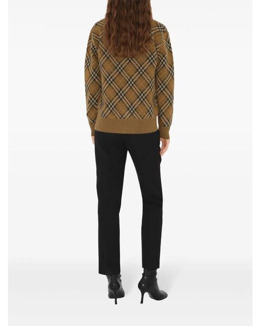 Burberry Brown Check Wool-Mohair Cardigan