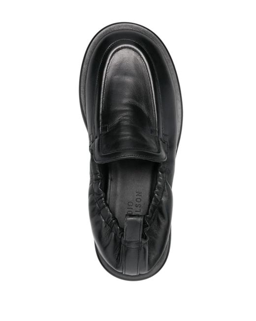 Studio Nicholson Donovan Elastische Leren Loafers in het Black