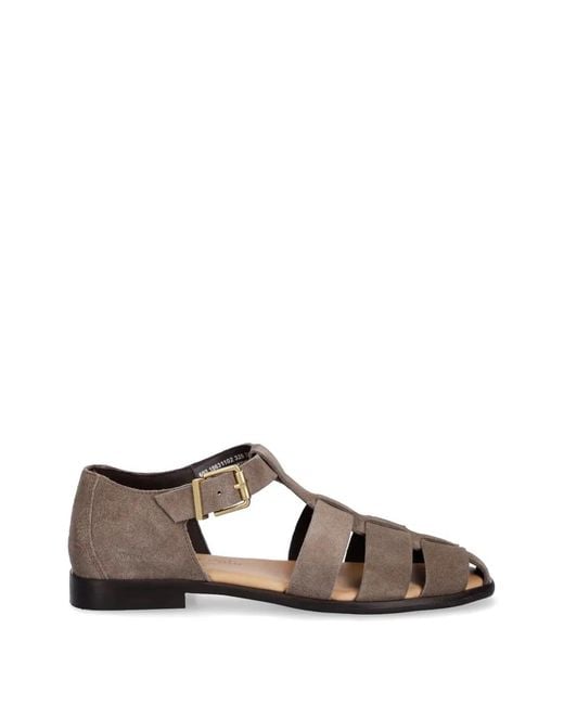 Marc O' Polo Brown Suede Caged Sandals