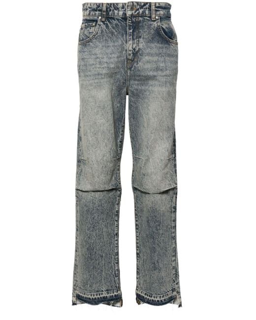Represent Gray R2 Mid-rise Straight-leg Jeans for men