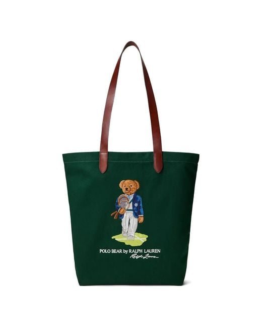 Polo Ralph Lauren Green Wimbledon Polo Bear Shopper Tote for men