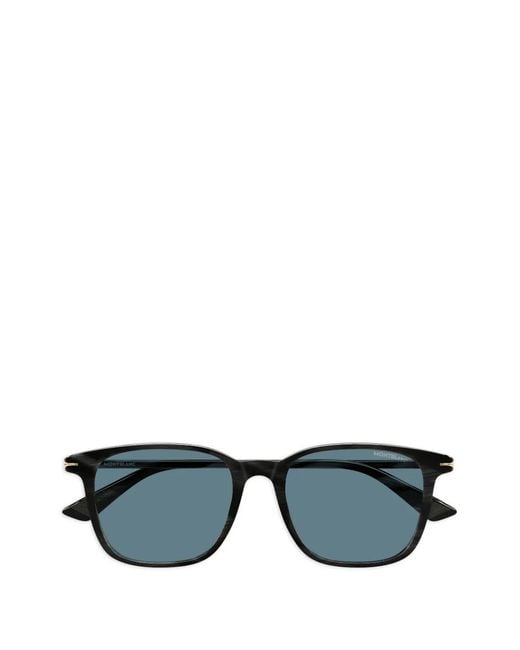 Montblanc Black Square-Frame Sunglasses for men