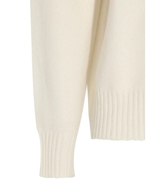 Malo White Cashmere Long-Sleeve Polo-Collar Sweater for men
