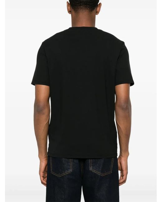 Fedeli Black Short-Sleeve Cotton T-Shirt for men