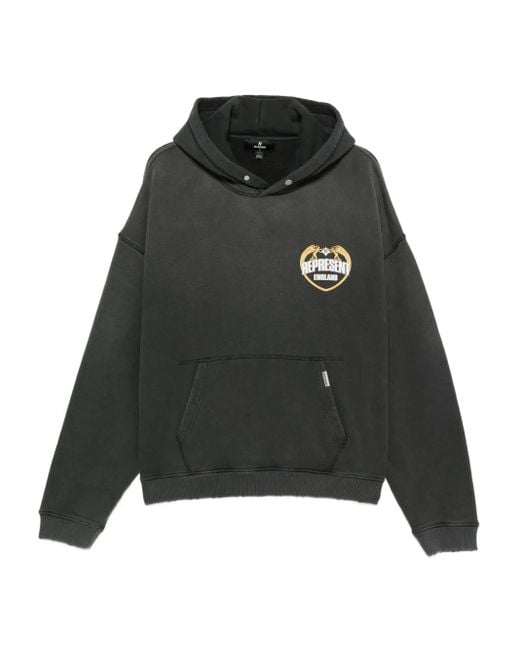 Sudadera con capucha y logo bordado Represent de hombre de color Black