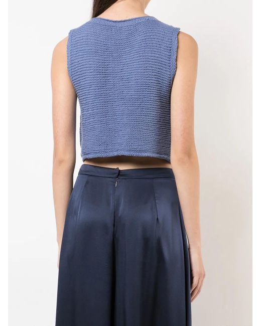 Top Crop di Voz in Blue