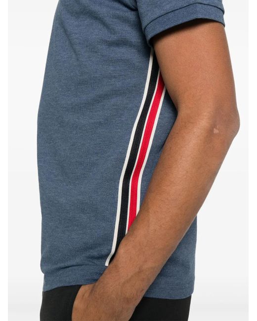 Polo À Patch Logo Moncler pour homme en coloris Blue