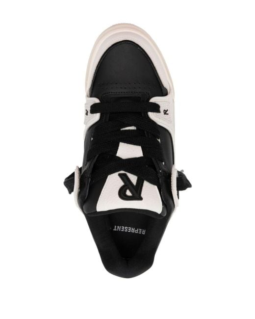 Represent Black Apex 2.0 Leather Sneakers for men