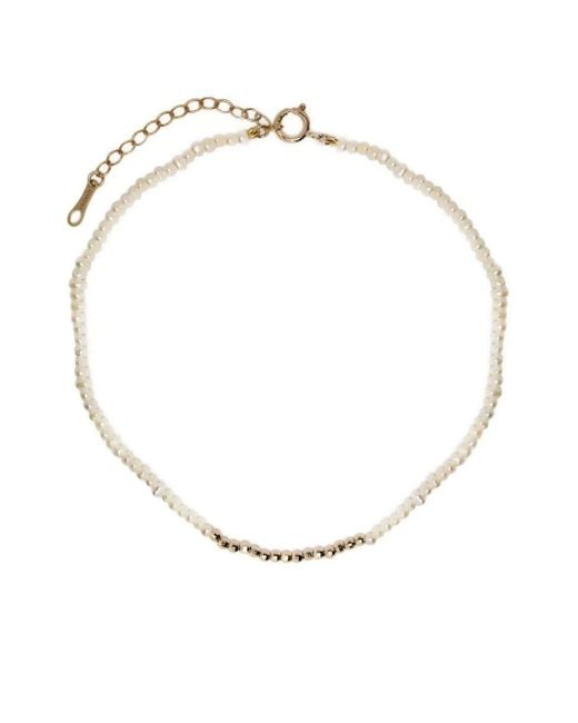 Mizuki White 14Kt Pearl Anklet