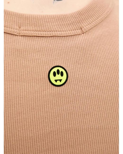 Barrow Natural Ribbed Logo-Print T-Shirt