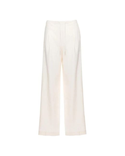 Marella White Mlmalloro Drawstring-Waist Ide-Leg Trousers