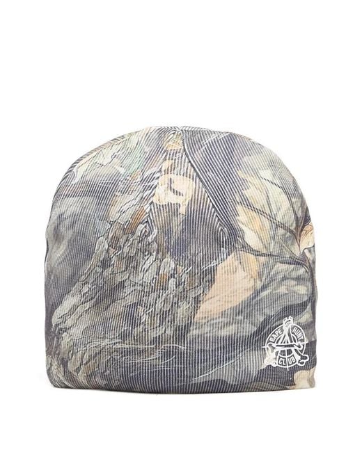 A Bathing Ape Gray Tree Edge Camo Beanie Hat