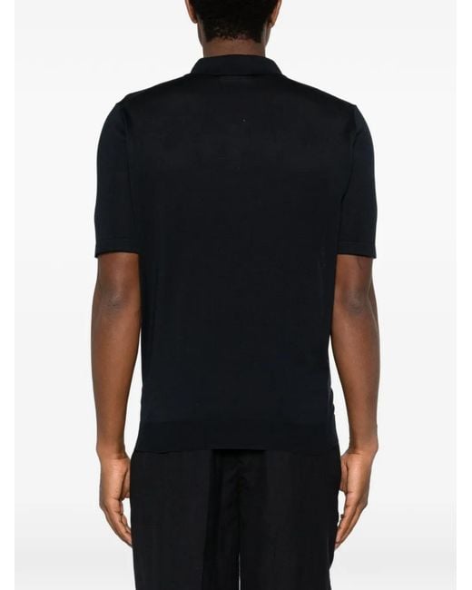 Roberto Collina Black Short-Sleeve Polo Shirt for men