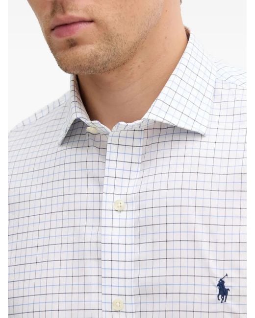 Polo Ralph Lauren White Checked Cotton Shirt for men