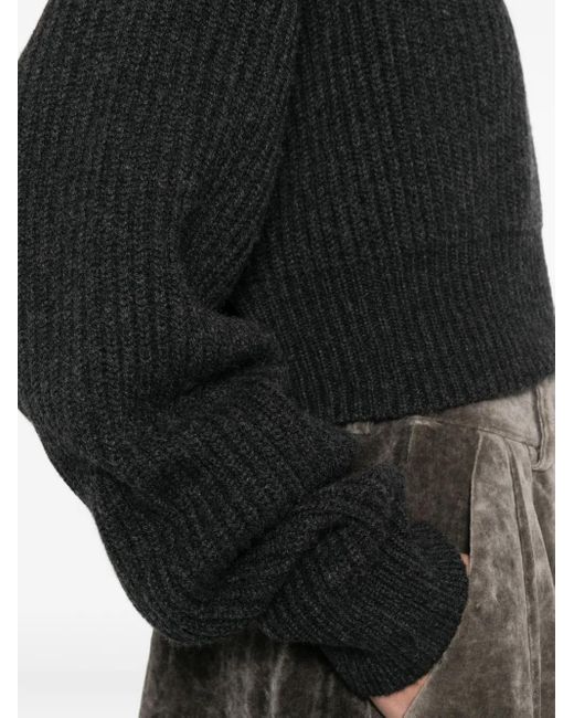 Uma Wang Black Ribbed Sweater